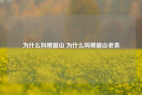 为什么叫峨眉山 为什么叫峨眉山老表