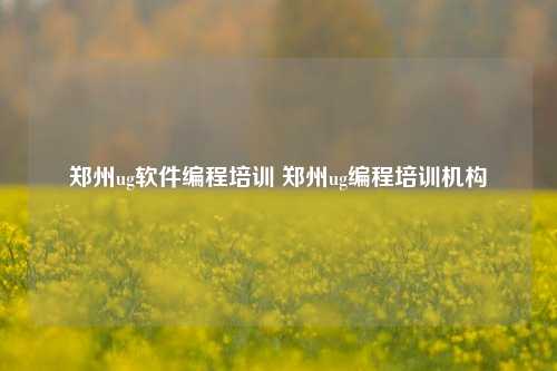 郑州ug软件编程培训 郑州ug编程培训机构