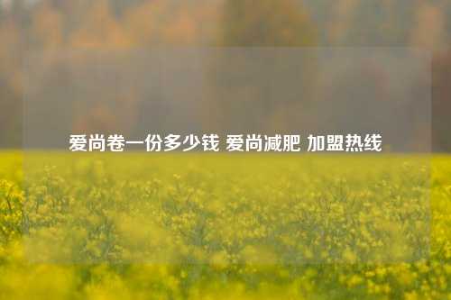 爱尚卷一份多少钱 爱尚减肥 加盟热线