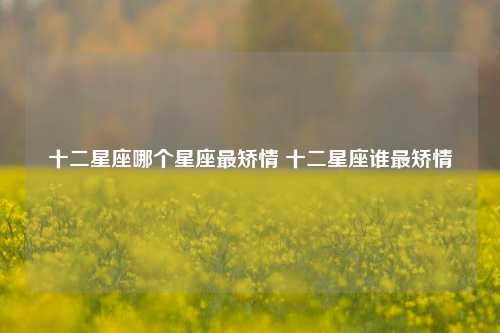 十二星座哪个星座最矫情 十二星座谁最矫情