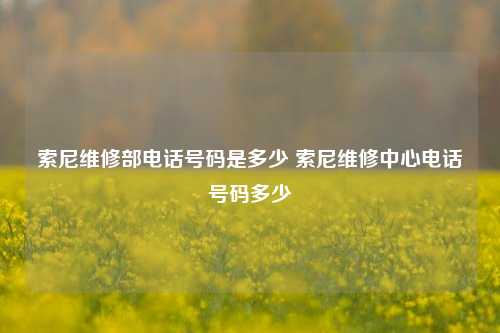 索尼维修部电话号码是多少 索尼维修中心电话号码多少