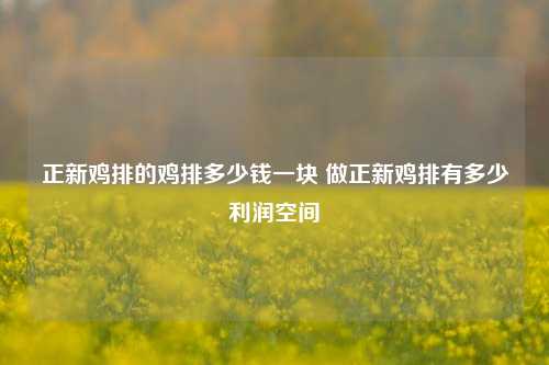 正新鸡排的鸡排多少钱一块 做正新鸡排有多少利润空间