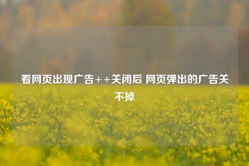 看网页出现广告++关闭后 网页弹出的广告关不掉