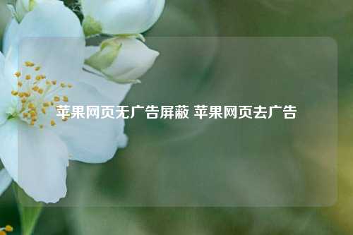 苹果网页无广告屏蔽 苹果网页去广告