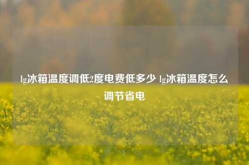lg冰箱温度调低2度电费低多少 lg冰箱温度怎么调节省电