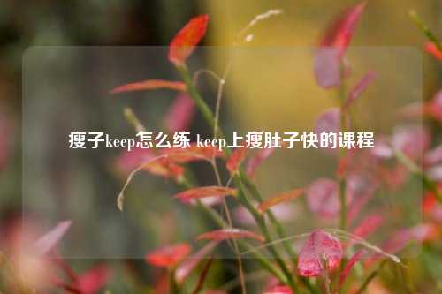 瘦子keep怎么练 keep上瘦肚子快的课程