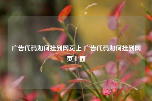 广告代码如何挂到网页上 广告代码如何挂到网页上面