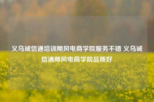 义乌诚信通培训飓风电商学院服务不错 义乌诚信通飓风电商学院品质好