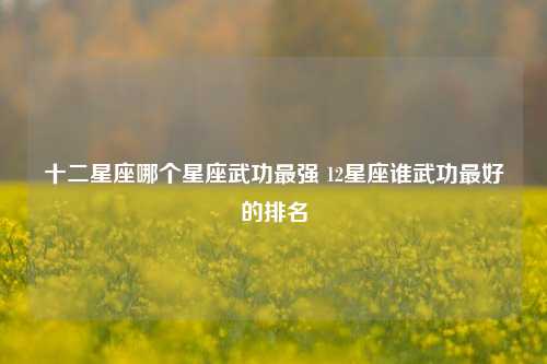 十二星座哪个星座武功最强 12星座谁武功最好的排名