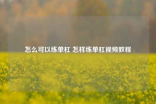 怎么可以练单杠 怎样练单杠视频教程