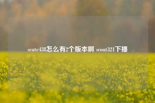 scute438怎么有2个版本啊 scout321下播