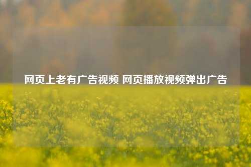 网页上老有广告视频 网页播放视频弹出广告