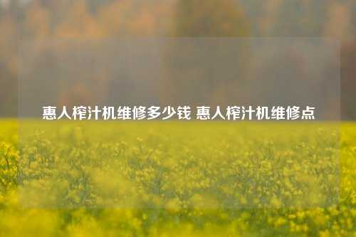 惠人榨汁机维修多少钱 惠人榨汁机维修点
