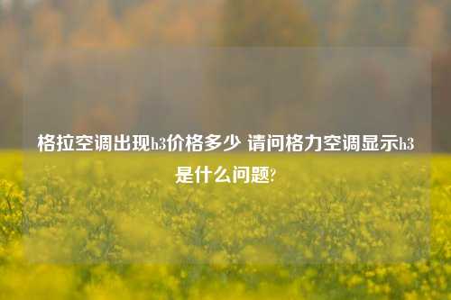 格拉空调出现h3价格多少 请问格力空调显示h3是什么问题?