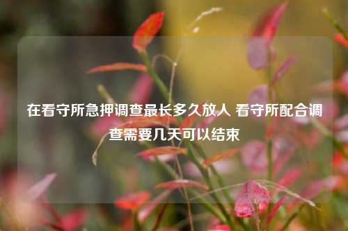 在看守所急押调查最长多久放人 看守所配合调查需要几天可以结束