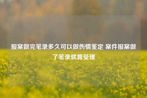 报案做完笔录多久可以做伤情鉴定 案件报案做了笔录就算受理