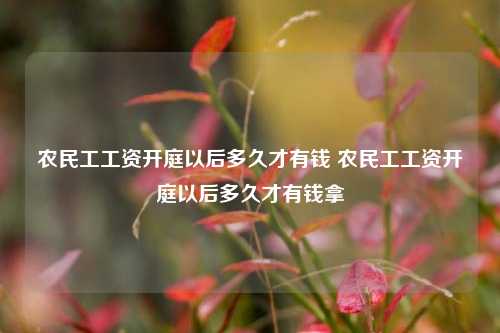 农民工工资开庭以后多久才有钱 农民工工资开庭以后多久才有钱拿