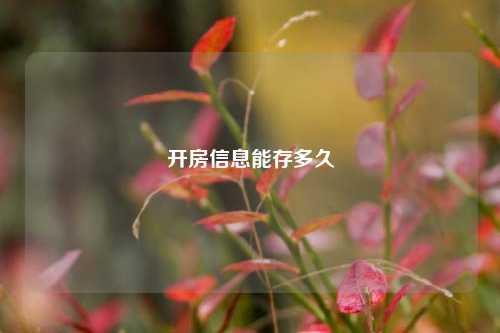 开房信息能存多久