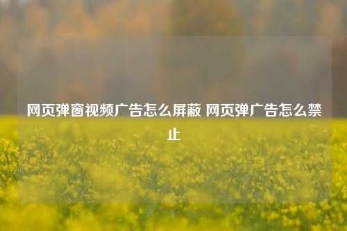 网页弹窗视频广告怎么屏蔽 网页弹广告怎么禁止