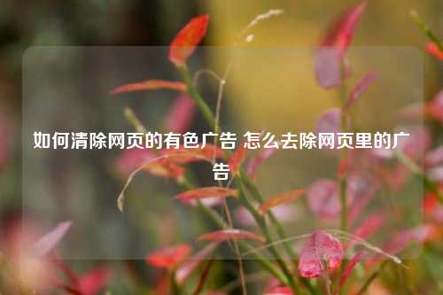 如何清除网页的有色广告 怎么去除网页里的广告