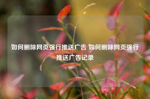 如何删除网页强行推送广告 如何删除网页强行推送广告记录