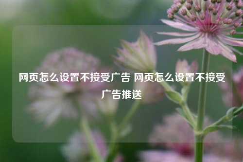 网页怎么设置不接受广告 网页怎么设置不接受广告推送